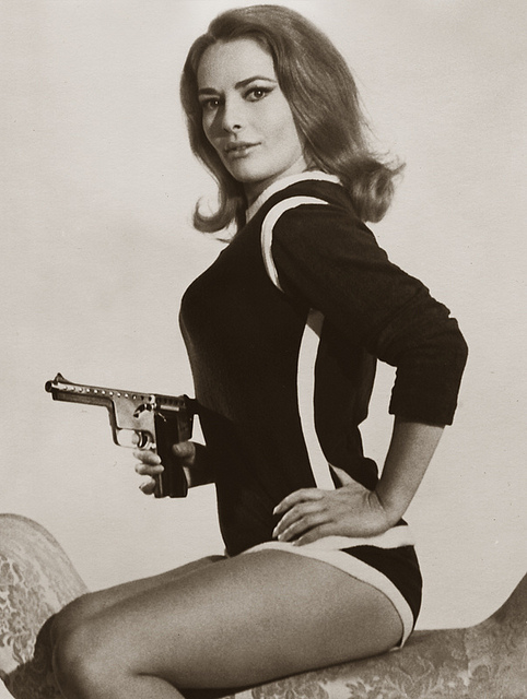 Girl with a Gyrojet pistol