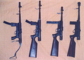 Different versions of the Argentinian Halcon SMG