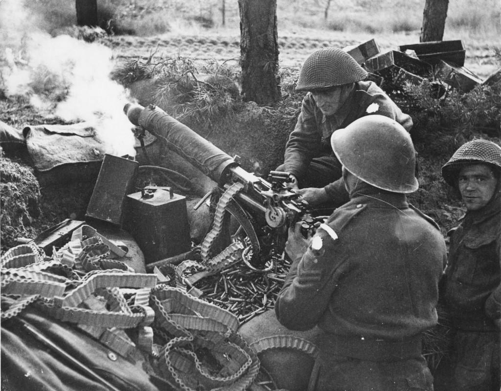 British Vickers used for indirect fire at Overloon, Netherlands