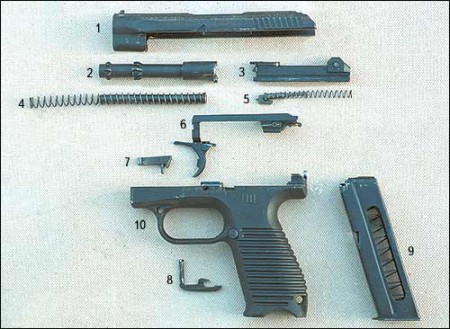 GSh-18 disassembled