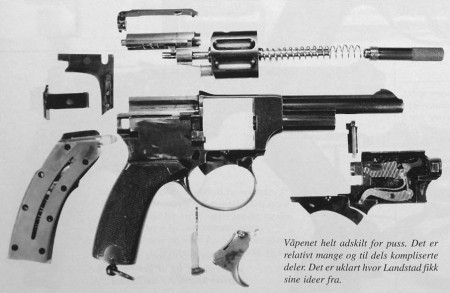 Landstad automatic revolver disassembled