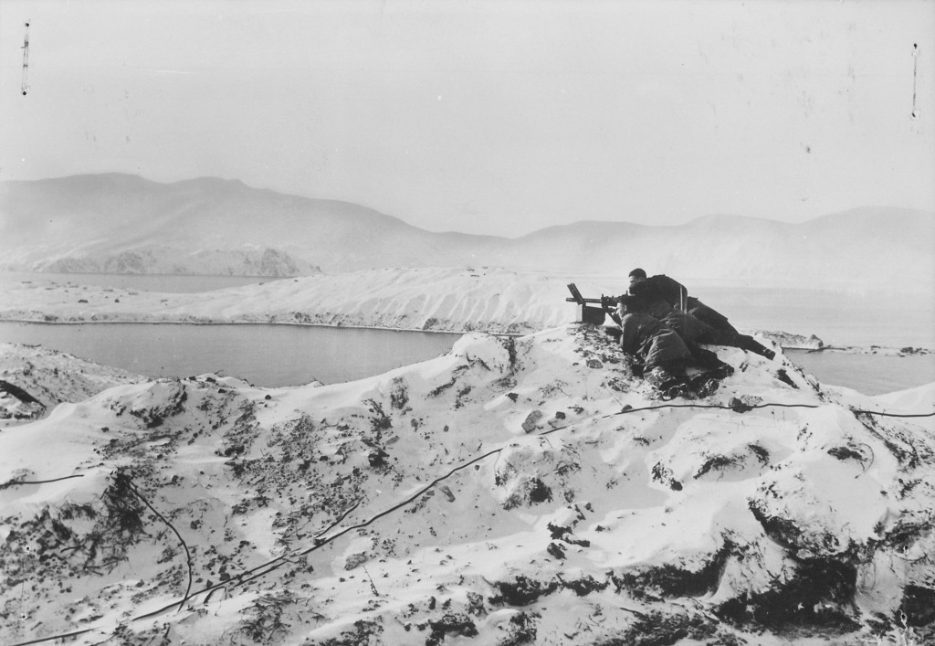 Us troops manning a Browning 1919A4 in Alaska