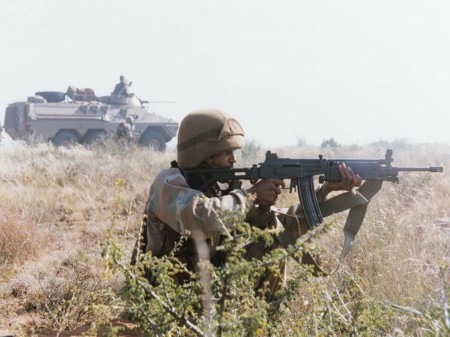 South African soldier with Galil ARM