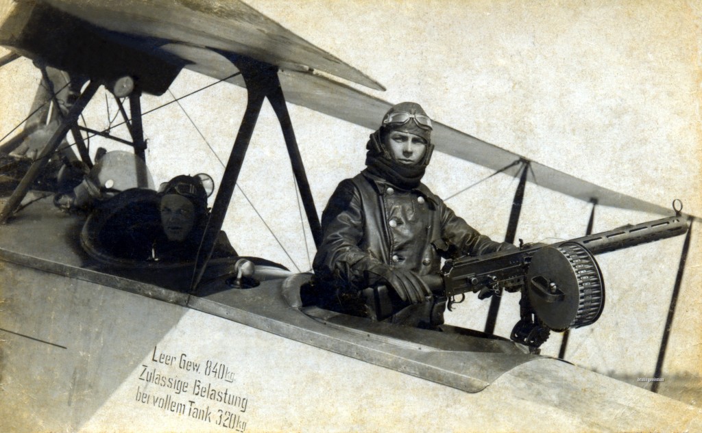 Parabellum 1914 MG in gunnery school, Belgium, 1918