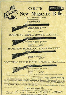 Colt advertisement for the Burgess rifles