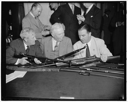 Senators inspect Johnson rifles