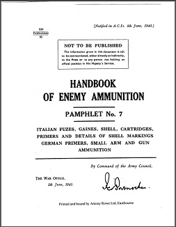 Handbook of Enemy Ammunition, Pamphlet No. 7 (English, 1943)