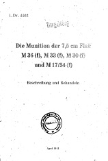 Munition der 7,5cm Flak M36(f), M33(f), und M 17/34(f) (German, 1943)