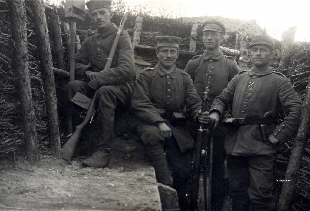 Sentry with trench mag - September 1916