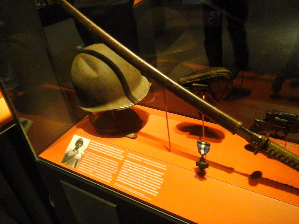 Katana and helmet at the National WWII Museum in New Orleans