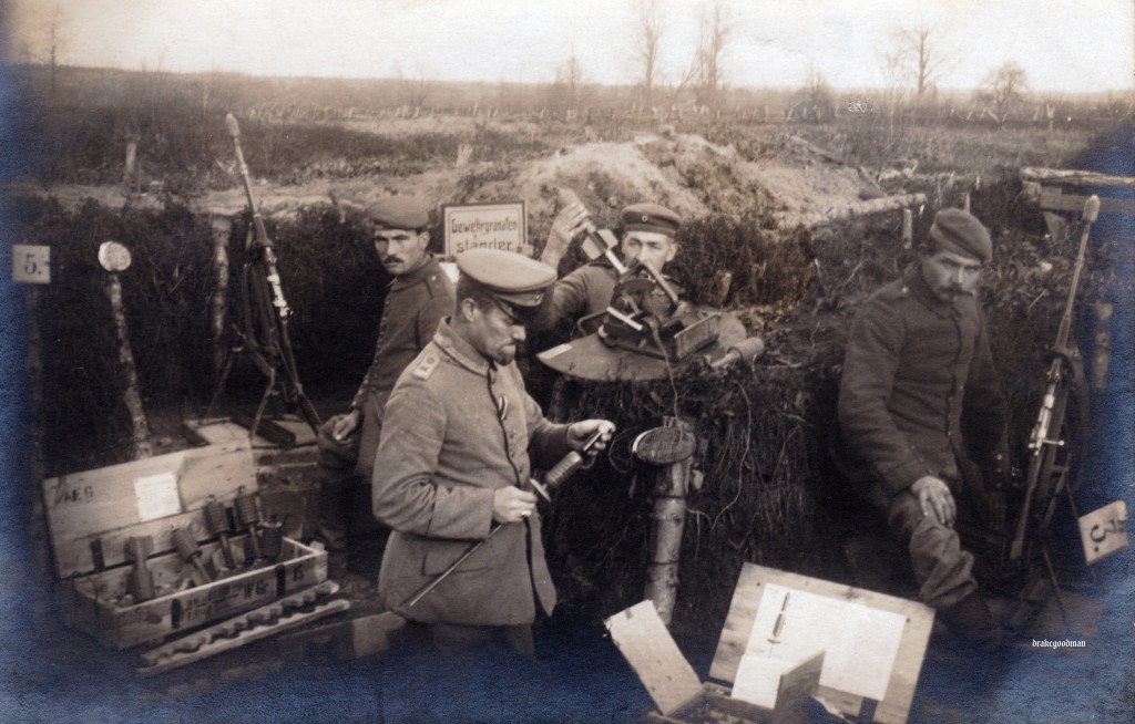 German troops posing with a variety of grenade launchers - WWI