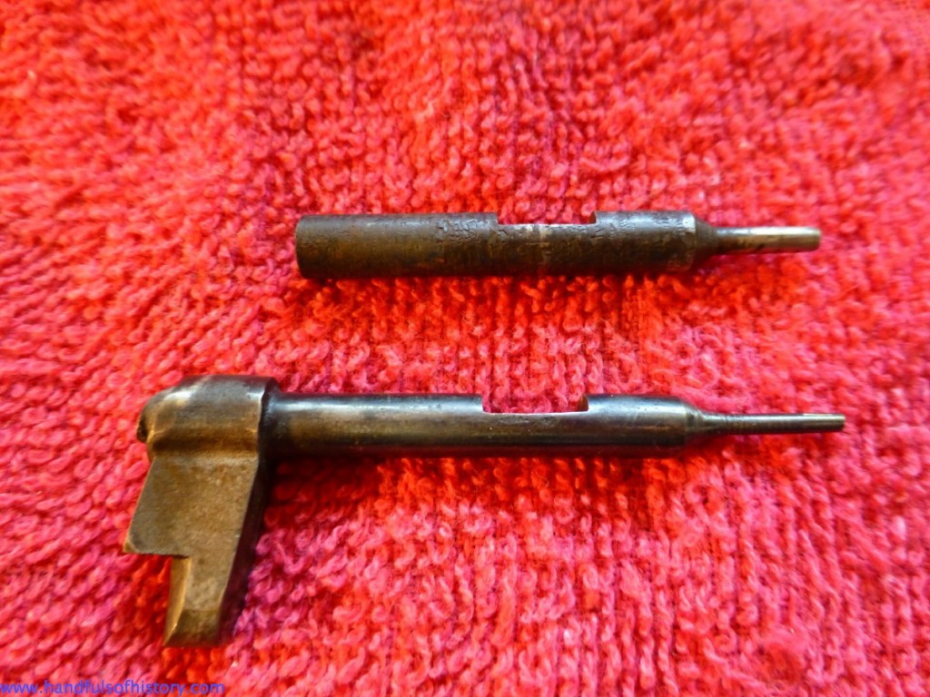 The original pin and the replacement after machining required to make it fit and function.