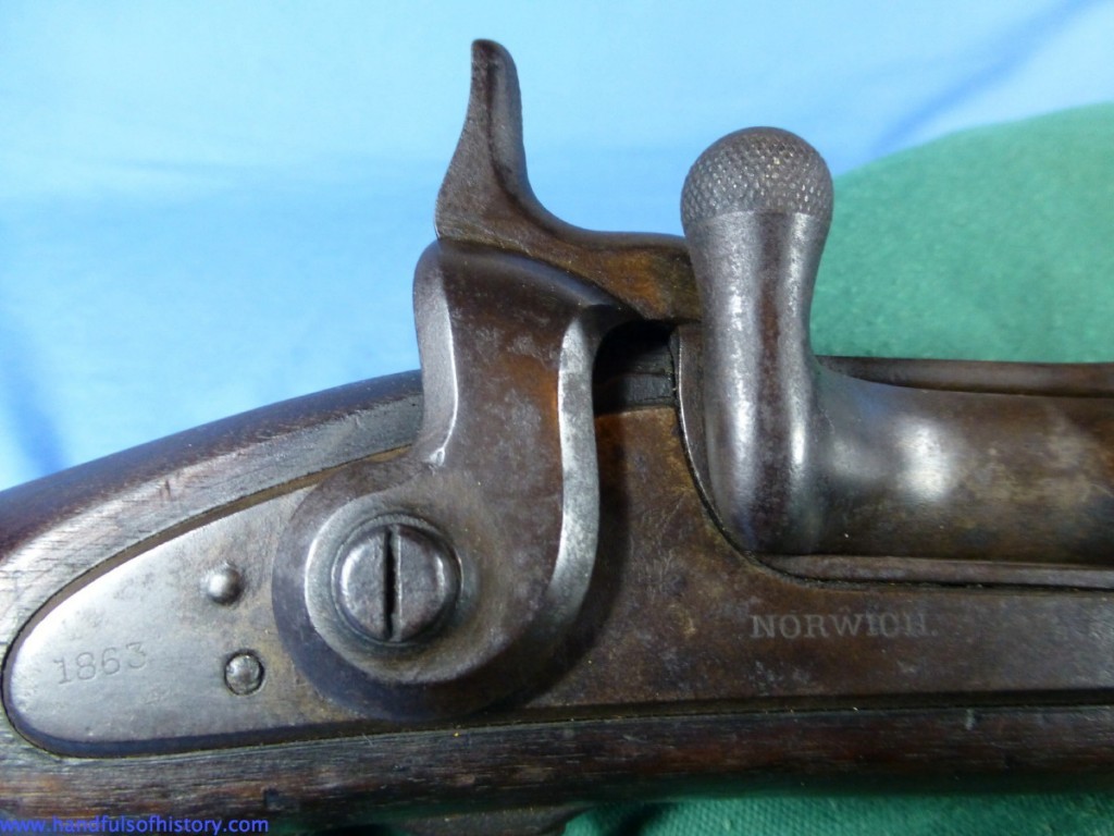 This early Needham conversion was installed in a rifle-musket originally made in 1863 in Norwich Connecticut.  