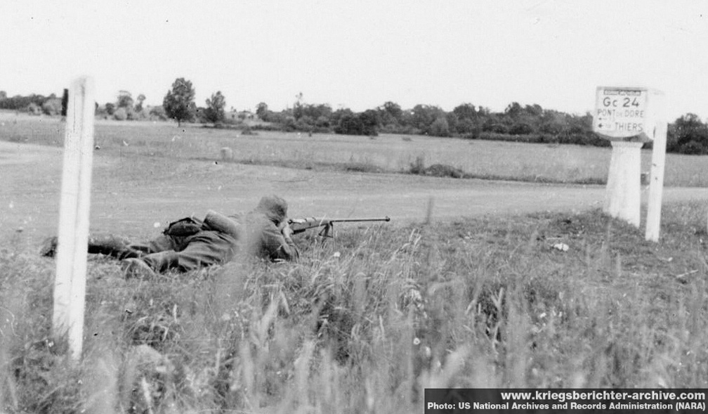 German soldier with a captured Polish Maroszek wz.35 anti-tank rifle