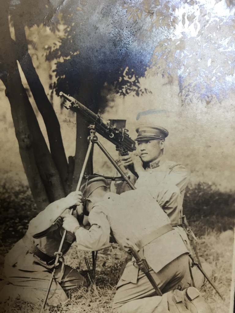 Antiaircraft practice with a Nambu Type 11 LMG during basic training