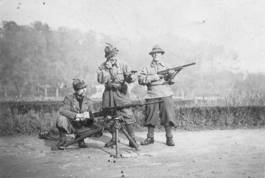 Italian Alpini posing for a photograph