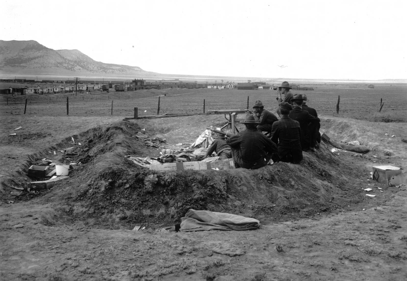 Machine gun on Water Tower Hill at Ludlow