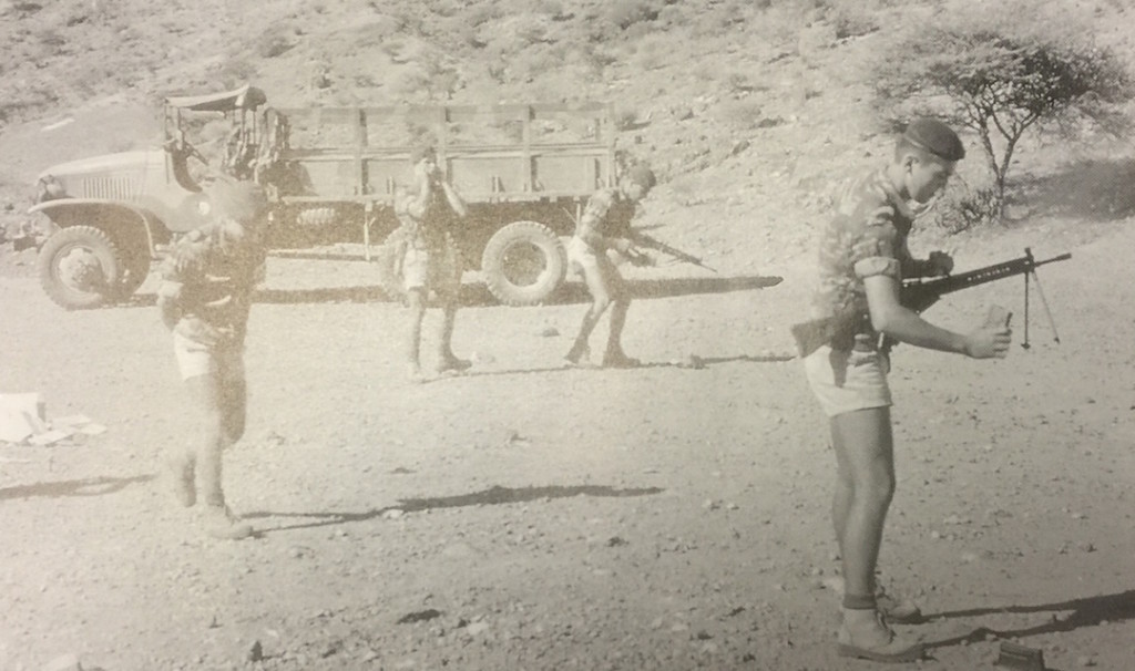 French Marine Commandos try out their CETME-B rifles in Algeria