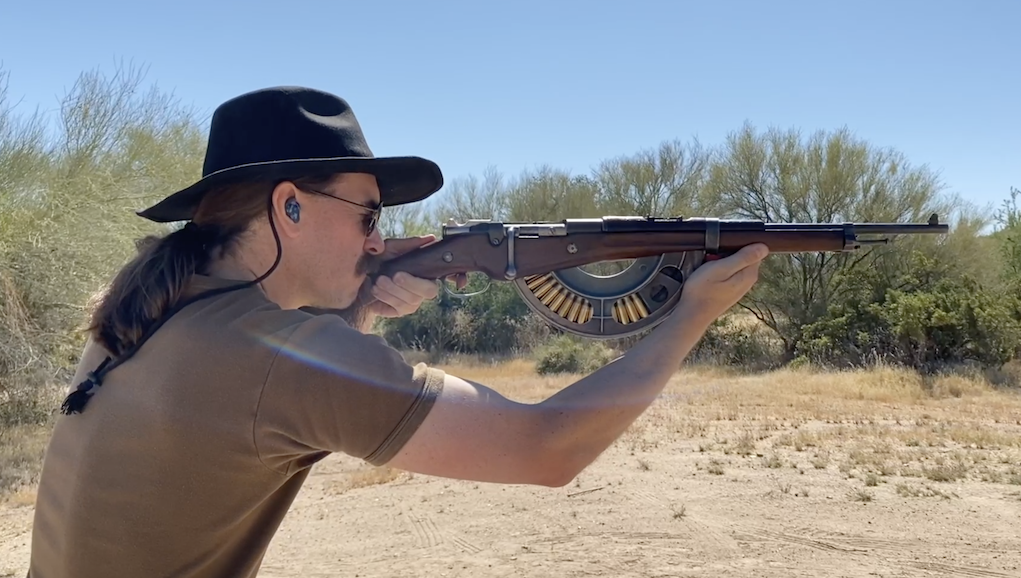 Berthier with a Chauchat Magazine at the Range - Forgotten Weapons