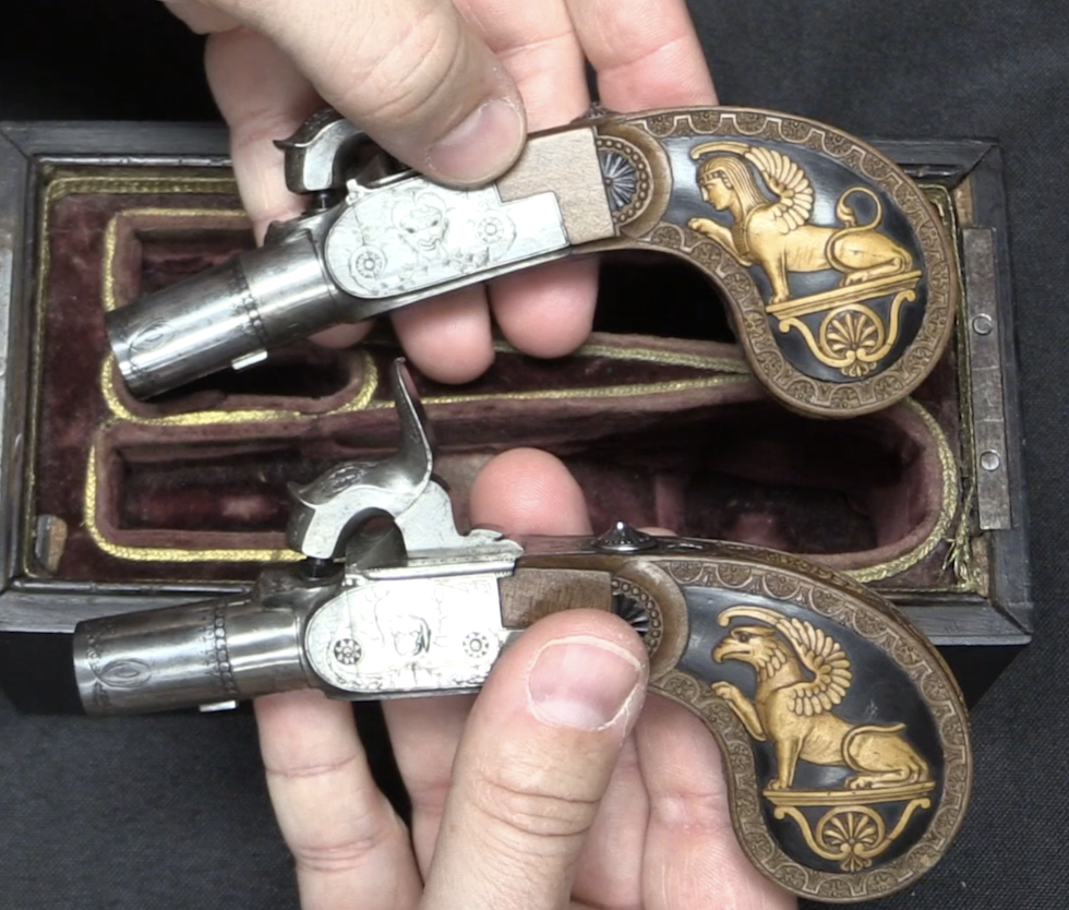 Napoleonic Sphinxes: A Magnificent Boutet Carved Pistol Set
